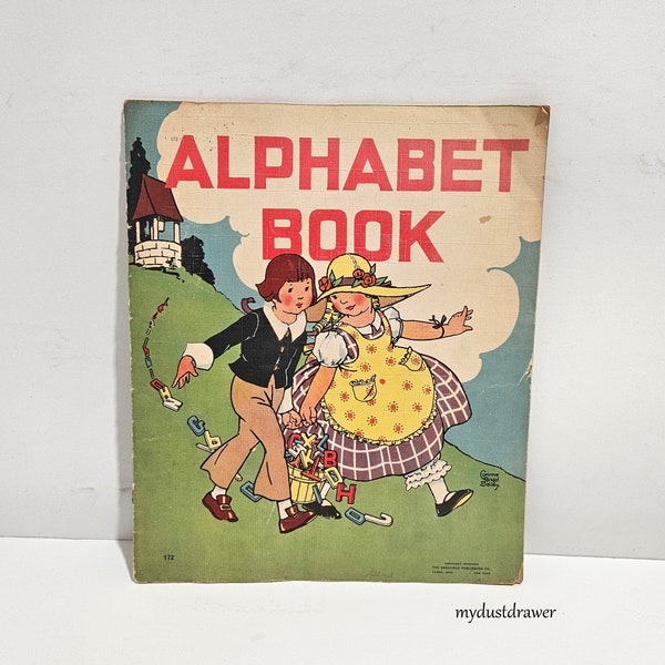 1934 vintage Alphabet Book Illustrated by Corinne Ringel Bailey Childrens soft cover Book! Darling Graphics!