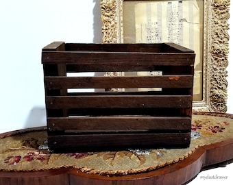 Vintage Slotted Wooden Box - Display Riser