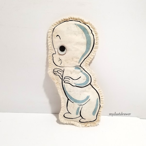 very rare Vintage 1950s or 60s CASPER The Friendly Ghost Googly Eye Plush Pillow SEWN Toy with squeaker!  Never seen before!