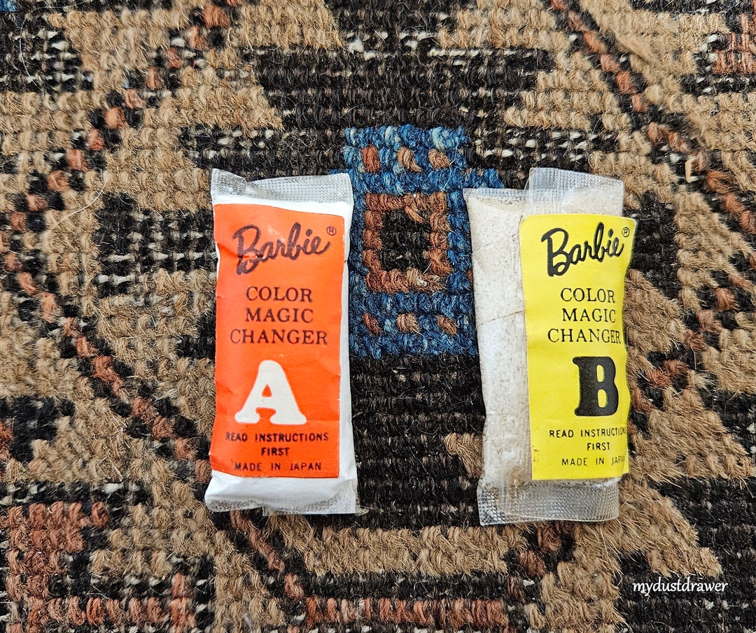 Rare Vintage Barbie Color Magic Changer A & B Packets Marked Japan Etsy