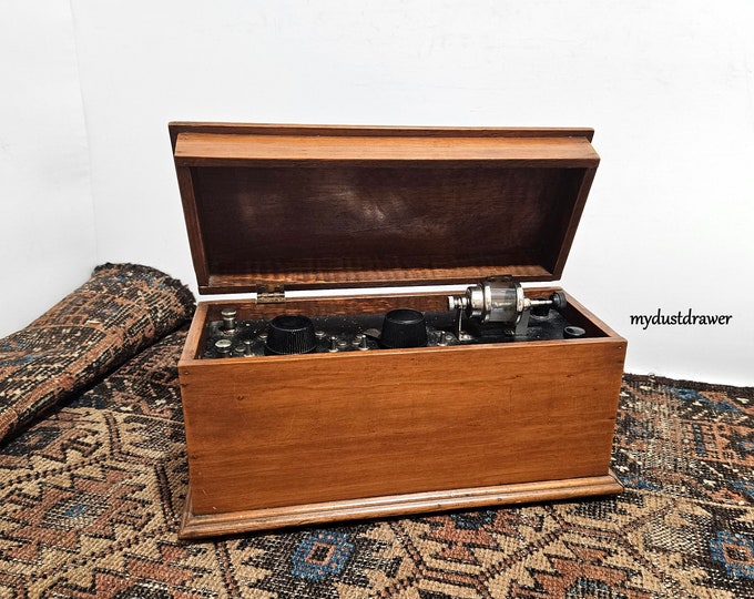 Antique 1920s Handcrafter Crystal Set Hombrew Wooden Earliest RADIO