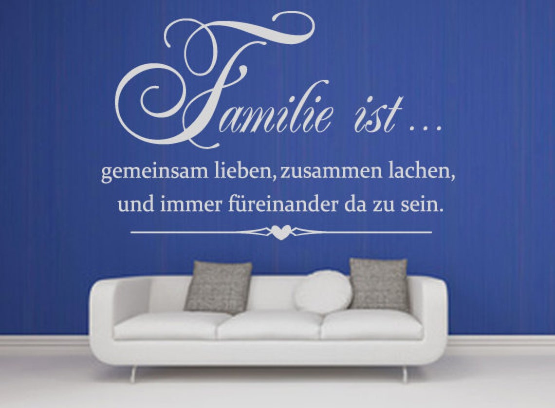 Wandtattoo Spruch Familie ist lieben lachen Zitat WallArt Etsy