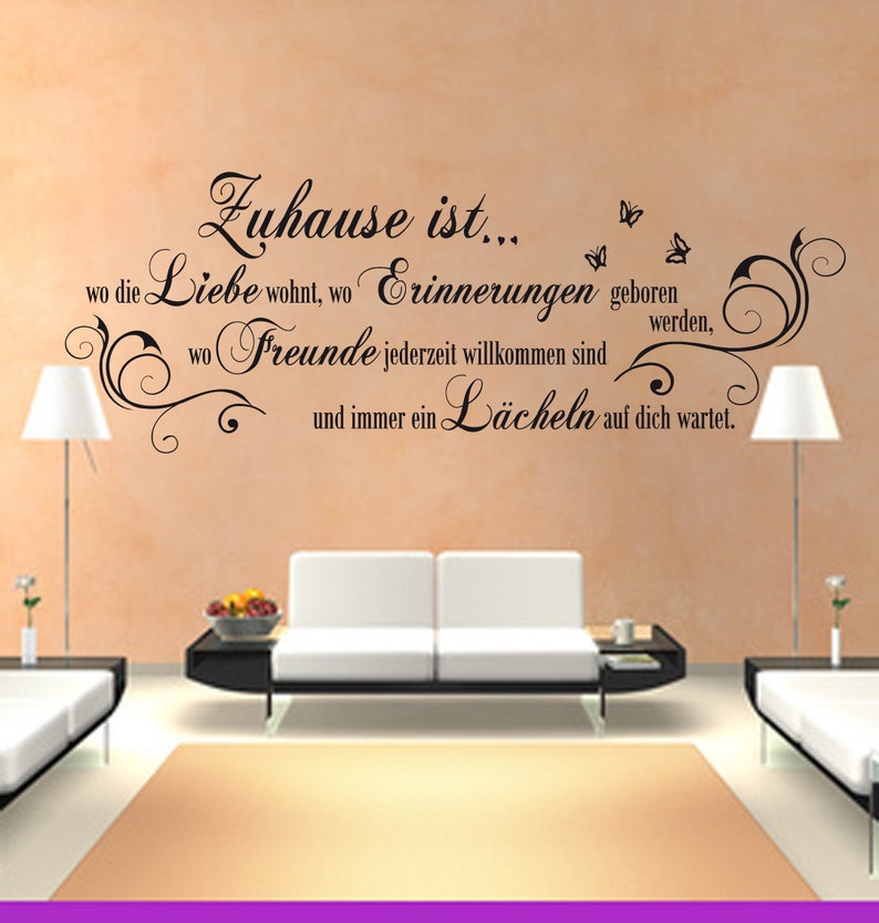 Wandtattoo Spruch Zuhause ist wo die Liebe wohnt WallArt Etsy