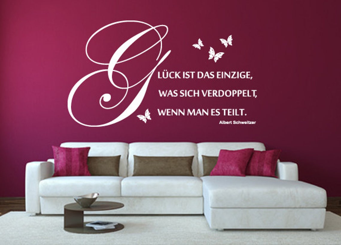 Wandtattoo Spruch Glück ist das einzige Wandaufkleber WallArt Etsy