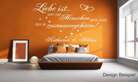 Wandtattoo Liebe Ist Menschen Zusammengehören Wunschnamen Spruch Wallart Zitat Worte Wallart Aufkleber Wa 187