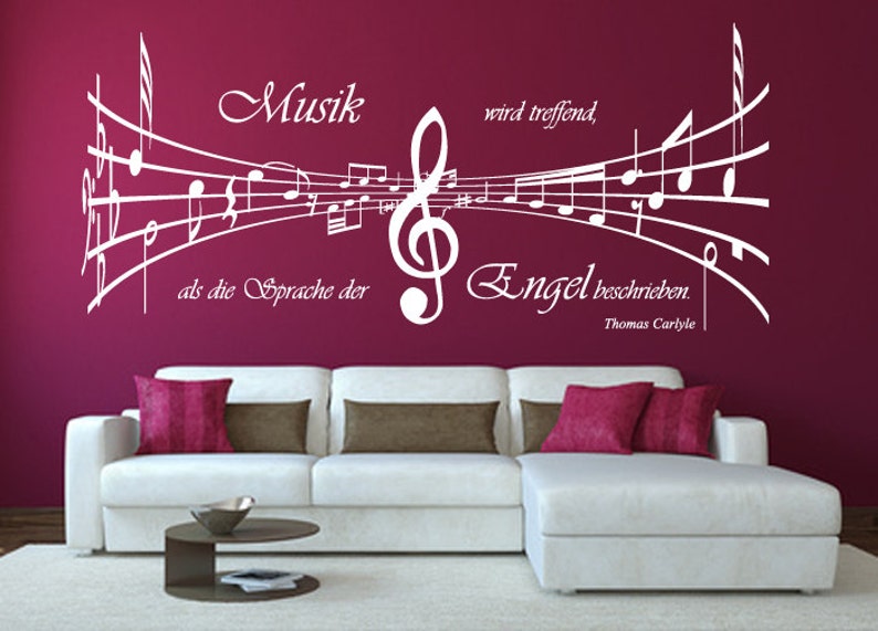 Wandtattoo 'Ohne Musik Wäre Das Leben Ein Irrtum' – Größe XL (ca. 80x46 Cm) In Azurblau, Aus ORACAL-Folie