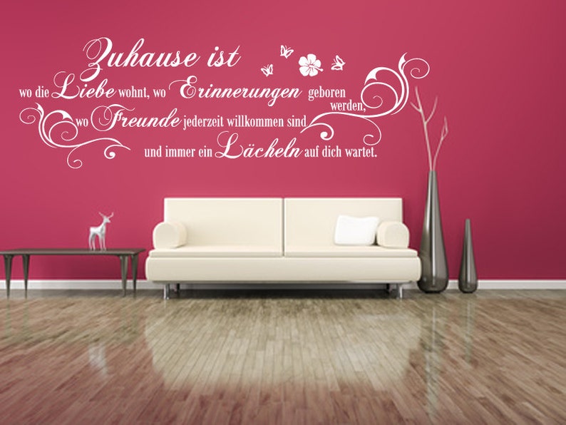 Wandtattoo Spruch Zuhause ist wo die Liebe wohnt WallArt Etsy