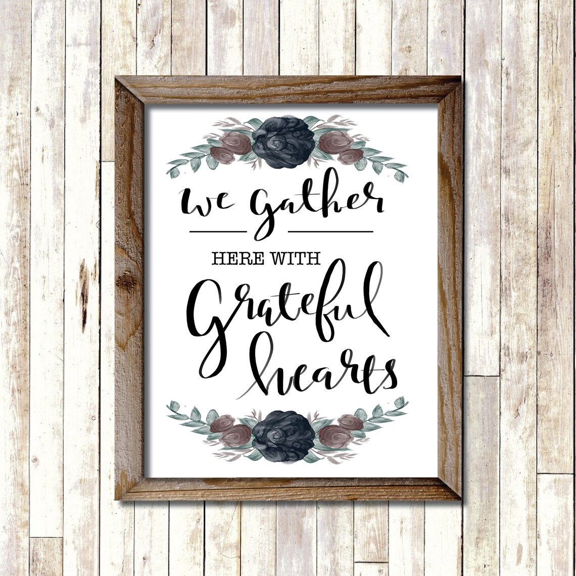 We Gather Here with Grateful Hearts printable wall art | Etsy