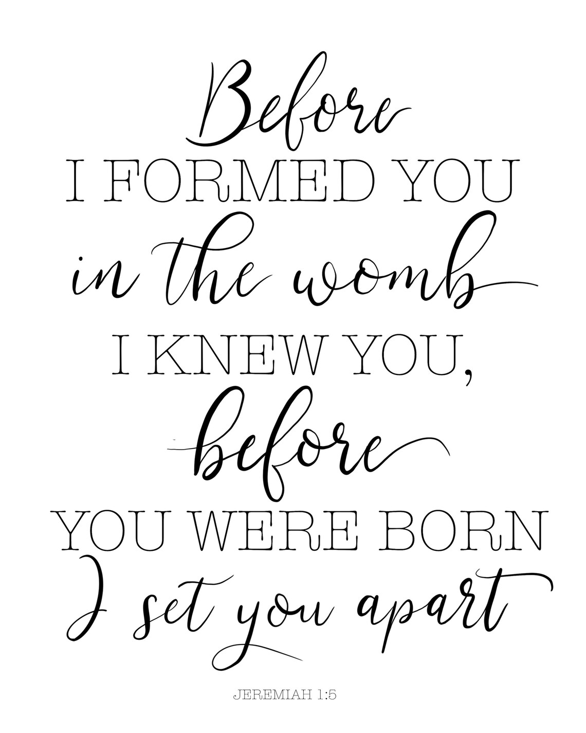 Printable nursery sign I knew you before you were born Etsy