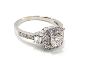 BLOWOUT Sale—Princess Cut Diamond 14k Gold Engagement Ring