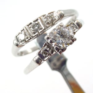 BLOWOUT Sale—Classic OEC Diamond Platinum Palladium Wedding Ring Set