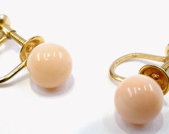 BLOWOUT Sale—Angelskin Coral 14k Gold Post earrings