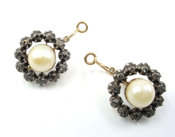 BLOWOUT Sale—Antique Georgian Pearl 18k Gold Silv… - image 1