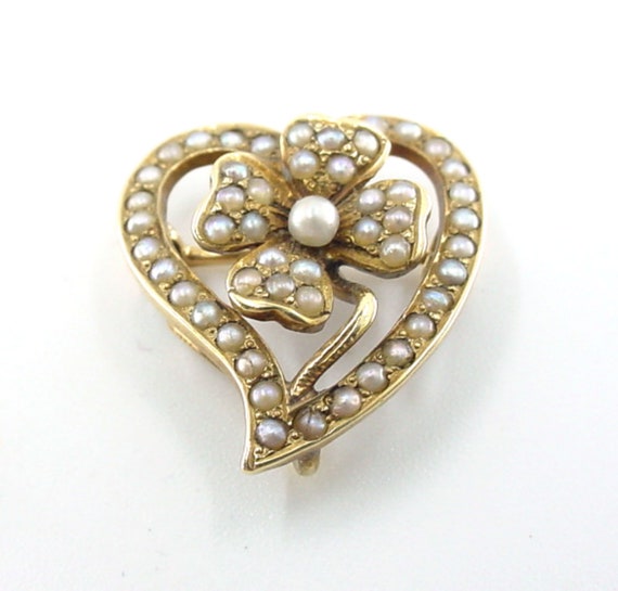 BLOWOUT Sale—Lot of 2 Antique Gold Pearl 14 Karat… - image 1