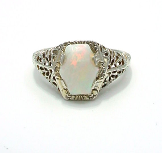 BIG SALE--Modernist Opal 14k Gold Statement Clust… - image 2