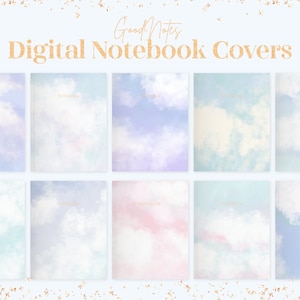 Aesthetic Minimalist Sky GoodNotes 5 Digital Notebook Cover Template Set