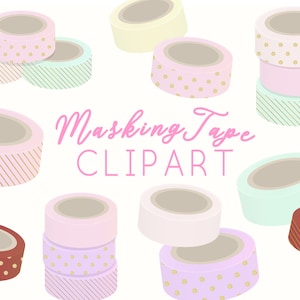 Cute Kawaii Washi Tape Clipart, Tape Illustration, Masking Tape Clipart