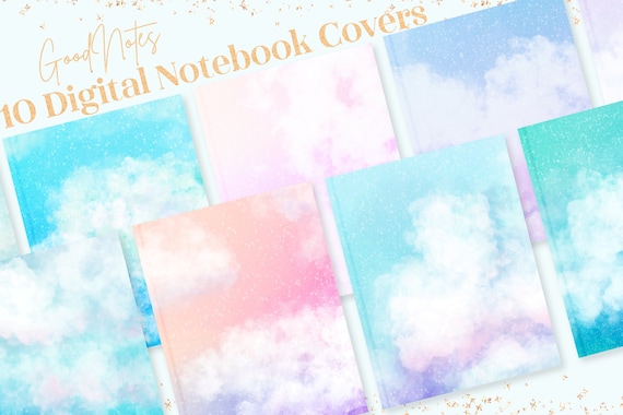 Digital Notebook Covers, GoodNotes Covers, Digital Planner Covers | Aesthetic Rainbow Sky Minimalist Covers