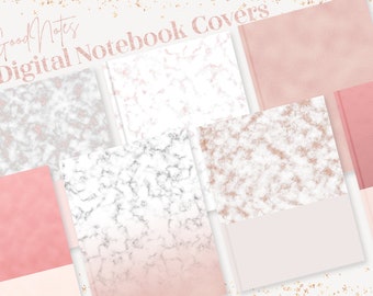 Digital Notebook Covers, GoodNotes Covers, Digital Planner Covers | Aesthetic Rose Gold Minimalist Covers