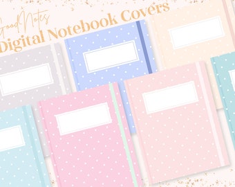 Digital Notebook Covers, GoodNotes Covers, Digital Planner Covers | Aesthetic Pastel Polka Dot Minimalist Covers