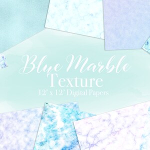 Blue Marble Digital Paper, Blue Marble Background, Blue Foil Digital Papers, Blue Swirl Abstract Modern Art