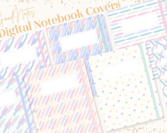 Digital Notebook Covers, GoodNotes Covers, Digital Planner Covers | Abstract Modern Line Art Boho Minimalist Covers