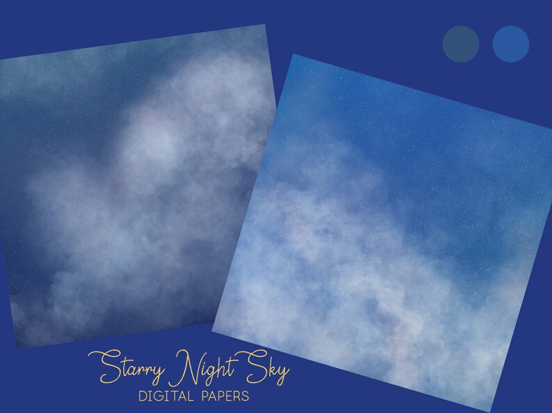 Starry Night Sky Digital Paper, Watercolor Galaxy Background, Celestial ...