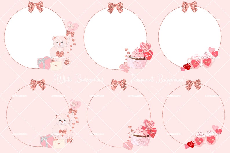love letter Valentine/'s Day Illustration Clipart heart anniversary Love holiday candy teddy bear romantic cupcake chocolate