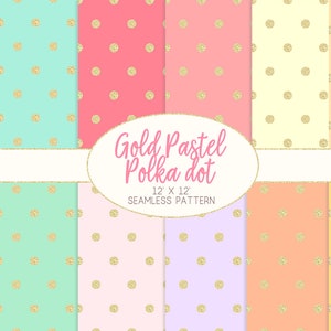 Gold Pastell Polka Dot Nahtloses Muster Digitale Papiere