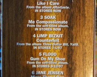 1997 Interscope Records Promo Cassette singles From Primus, Limp Bizkit,  Helmet, Soak, Flood & Jane Jensen -  Canada