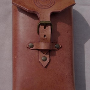 Handmade/crafted Mahogany Steampunk Mouse Leather Pouch, LARP,  Fantasy, etc
