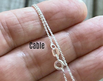 10 Pcs ~ Fine .925 Sterling Silver Finished Cable Chain ~ Fine Silver Finished Chain ~ Layering Chain ~ Jewelry Supplies Canada