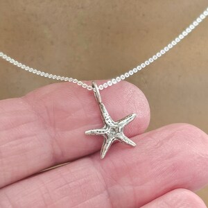 Sterling Silver Tiny Starfish Necklace: Minimalist Beach Jewelry