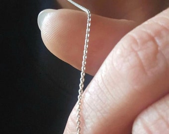 Extra Thin, Sterling Silver Cable Chain, Dainty Cable Necklace