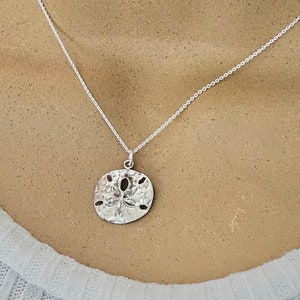 Sterling Silver Sand Dollar Necklace: Beach Charm Jewelry