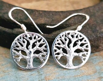 Tree of Life Earrings, Sterling Silver Tree of Life, Silver Tree Earrings, Family Tree Earrings, Earrings for Women