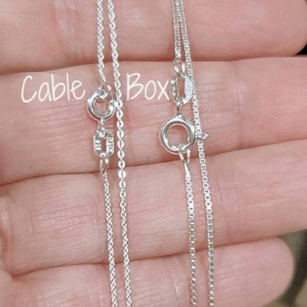 Sterling Silver Cable Chain, Simple Chain, For Everyday Wear, Dainty Chain, Silver Chain Necklace, Chain for adding charms, Finished Chain