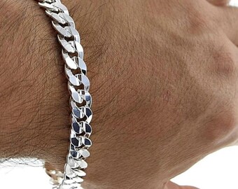 Silver Bracelet Men Etsy