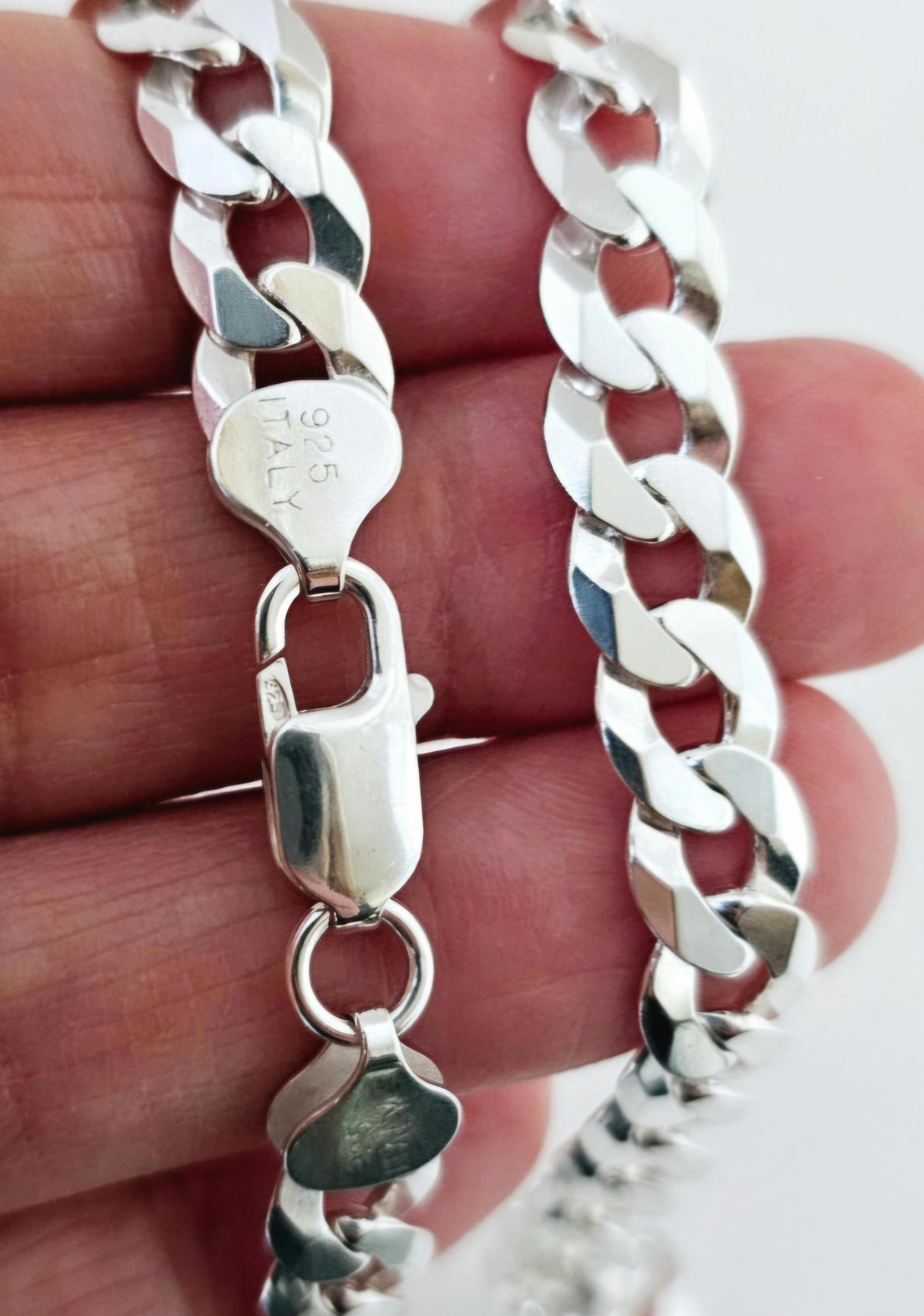 925 Sterling Silver 10mm Wide Chain Necklace, 20