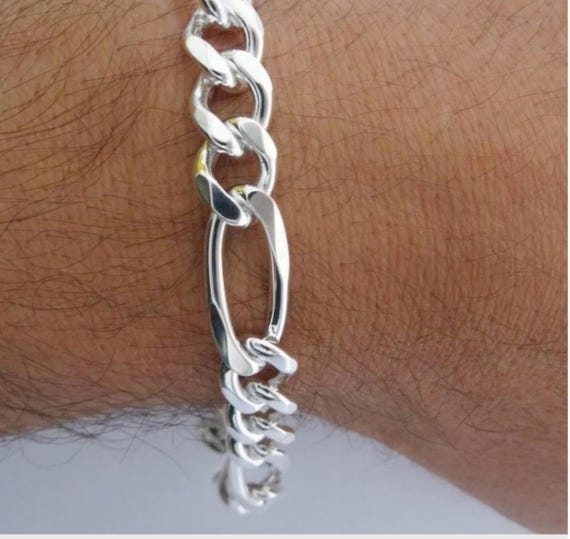 ITALY MADE SILVER925 LEON BRACELET/シルバー New 925 Sterling Silver 8'mm Round Chain Link Weave Bracelet