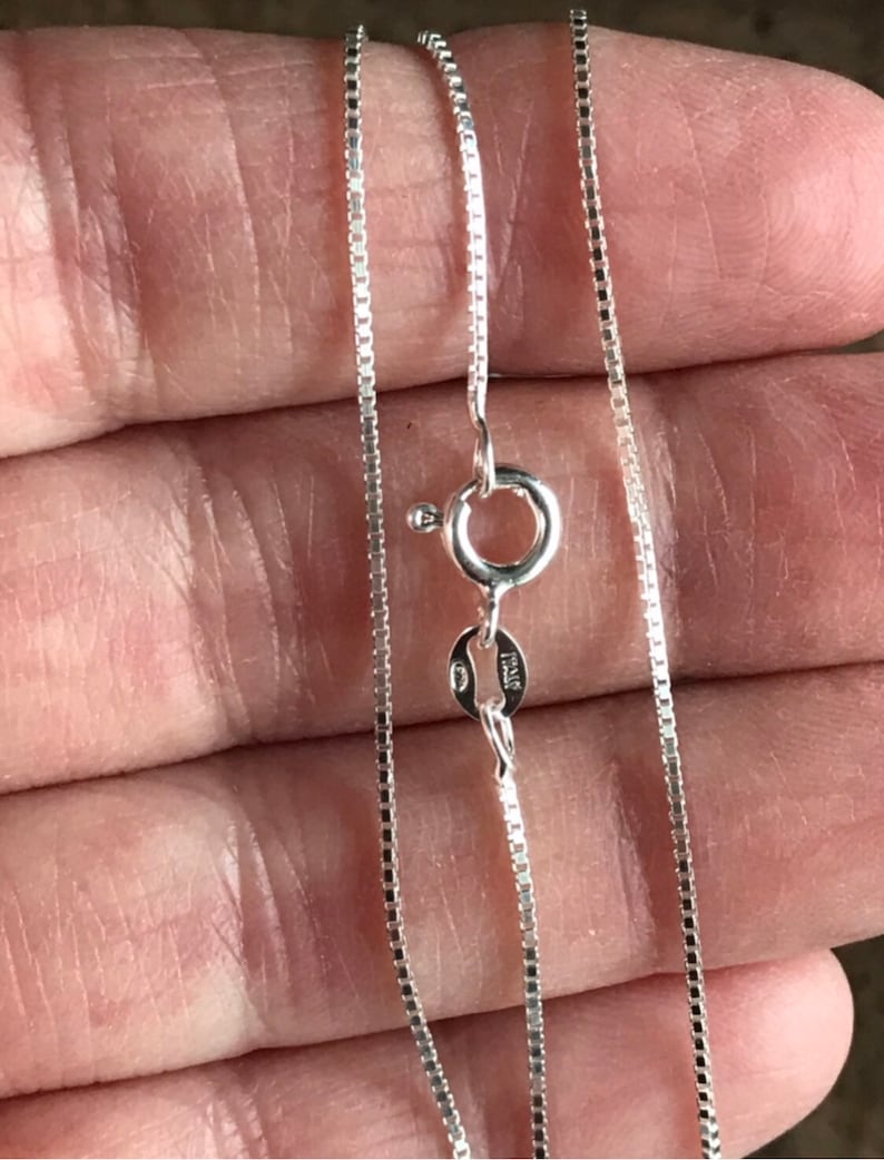 Solid .925 Sterling Silver Cable Chain Box Chain 14 Etsy
