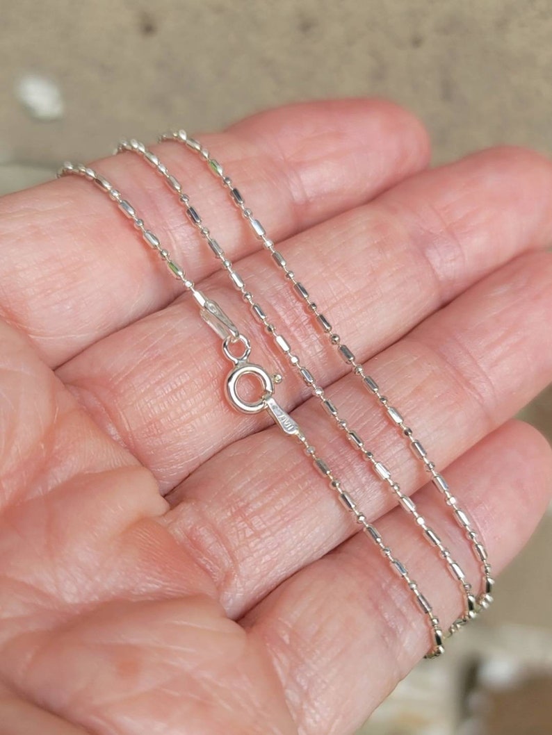 Best Seller, Bead Chain, Sterling Silver Bead Chain, Silver Chain, Dainty Chain, Finished Chain, 16 18 20 22 24 image 2