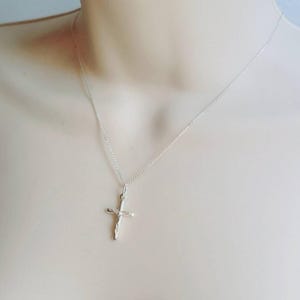 Sterling Silver Crucifix Necklace: Religious Cross Charm, Faith Jewelry