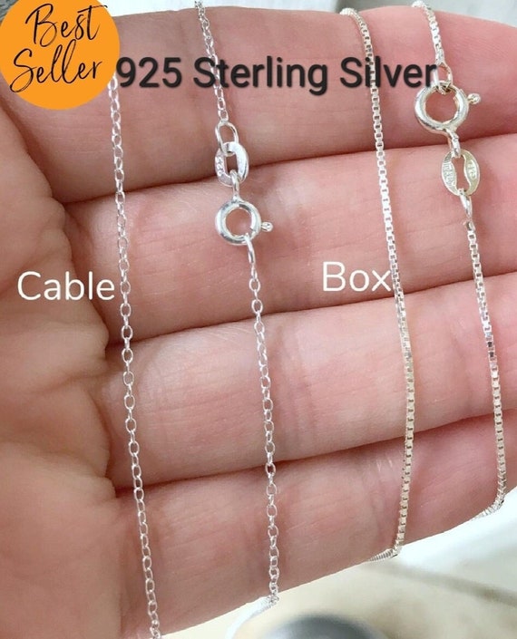 necklace chain - sterling silver cable chain - 16, 18, 20, 24