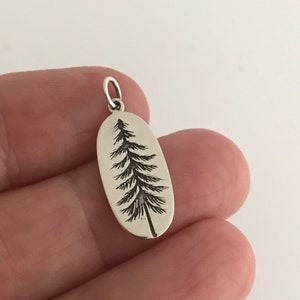 Sterling Silver Pine Tree Necklace with Pinecone Charm image 8