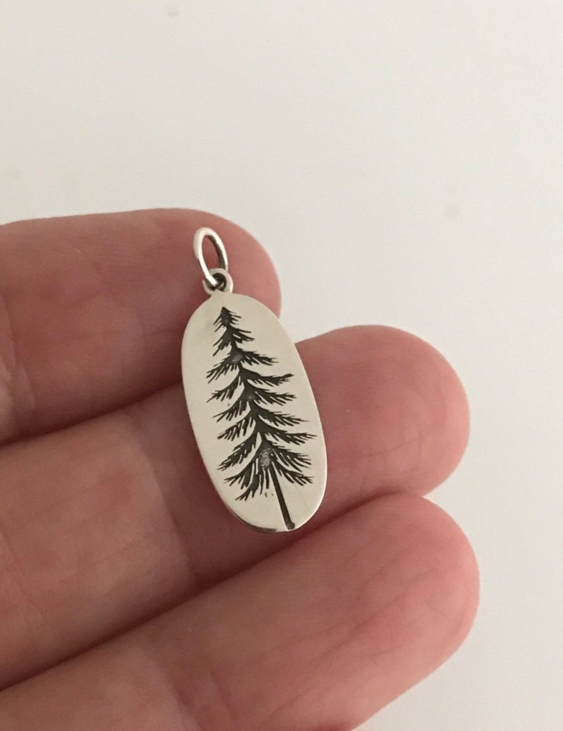 Sterling Silver Pine Tree Necklace with Pinecone Charm image 8