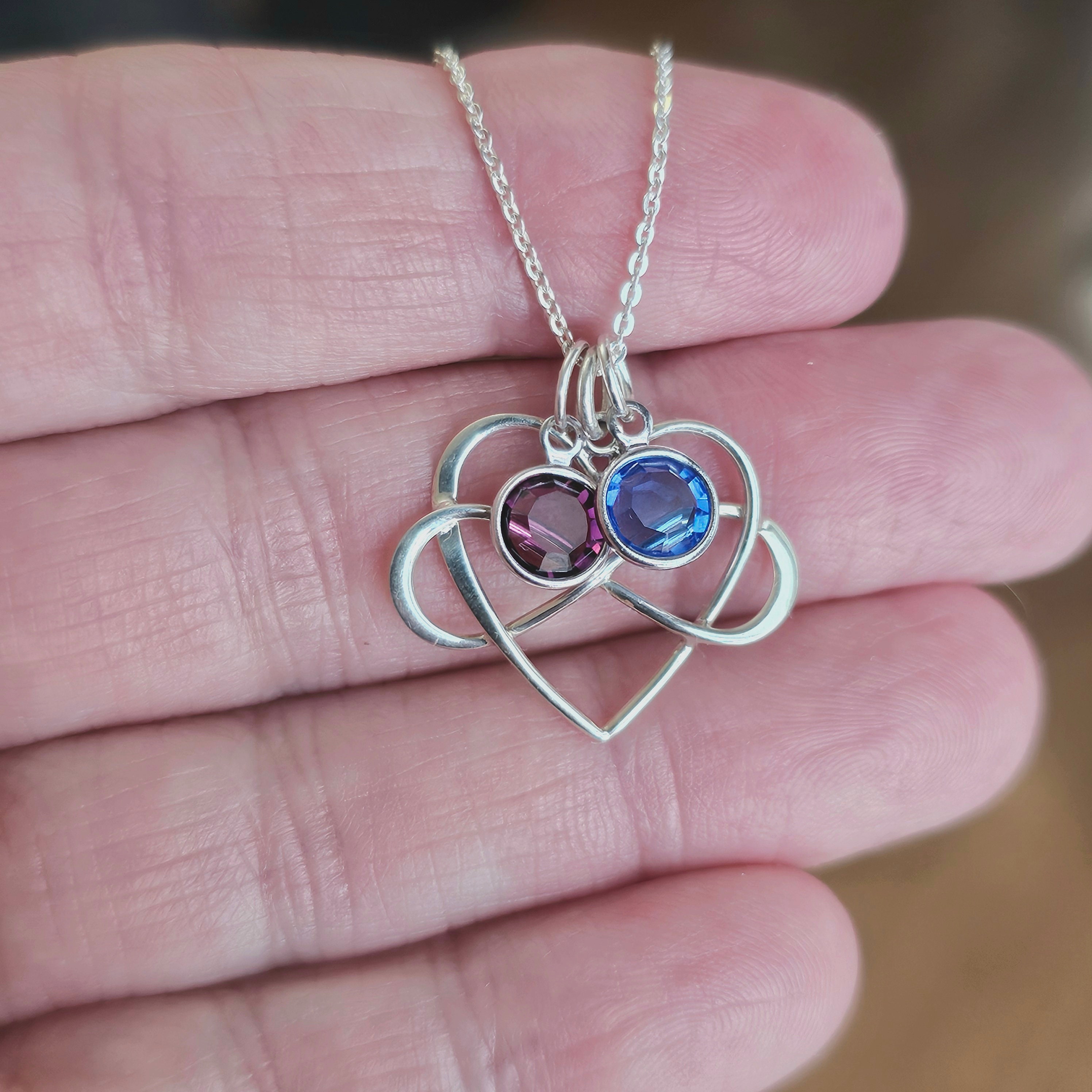 【TommassiniJewelry】Birthstone Heartネックレス Three Hearts Birthstone Necklace – Limoges Jewelry