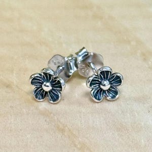 Sterling Silver Flower Earrings: Tropical Floral Studs
