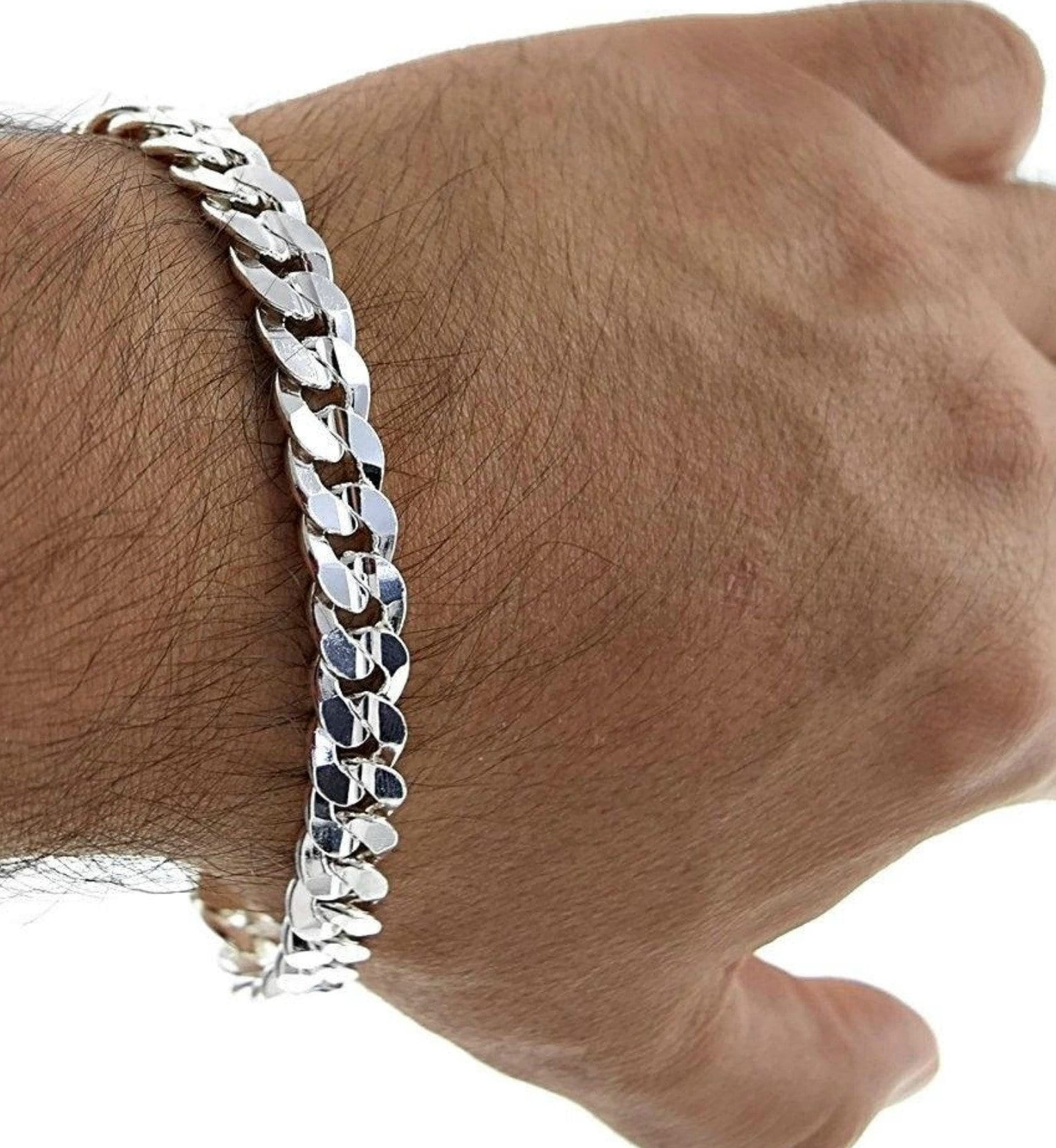 Silver-tone Flat Curb Chain Bracelet | Claire's US