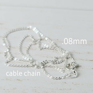 Sterling Silver Chain Necklace 925 Genuine, Silver Chain, Cable Chain, Box Chain, Silver Rolo Chain, Necklace for women image 2